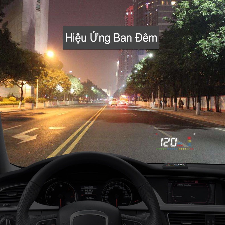 Hud Hiển Thị Tốc Độ Trên Kính Lái Ô Tô,Xe Hơi A200 -  Tặng Kèm Đế Chống Trượt Để Trên Taplo CARZONE.TOP