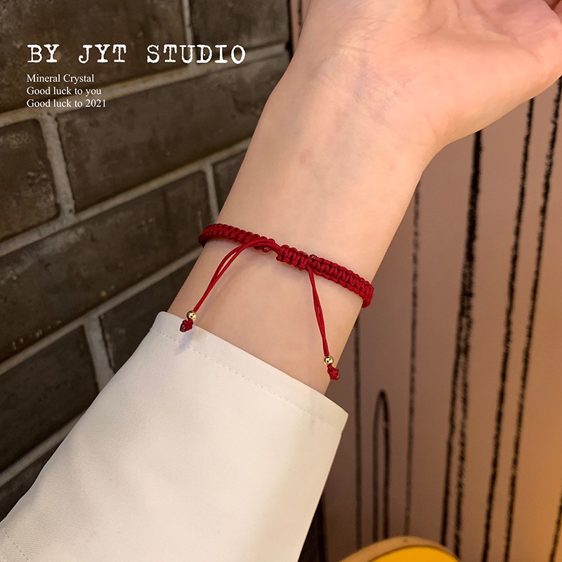 Mới Vòng Tay May Mắn Đính Hạt Pha Lê Dâu Tây Dành Cho Cặp Đôi