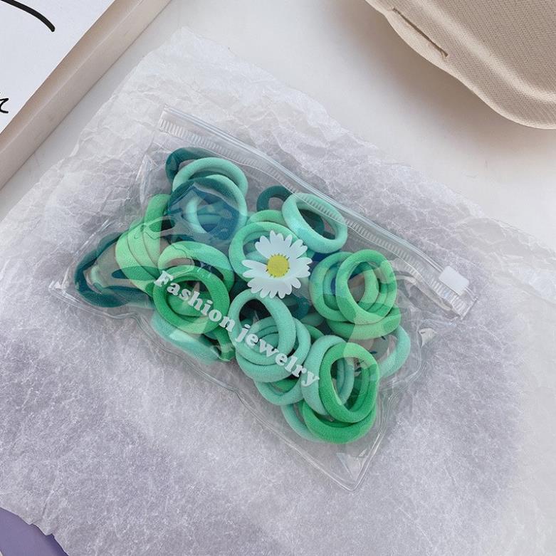 (0262) Túi 50 Chun Vòng Buộc Tóc Sắc Màu Năng Động Dễ Thương