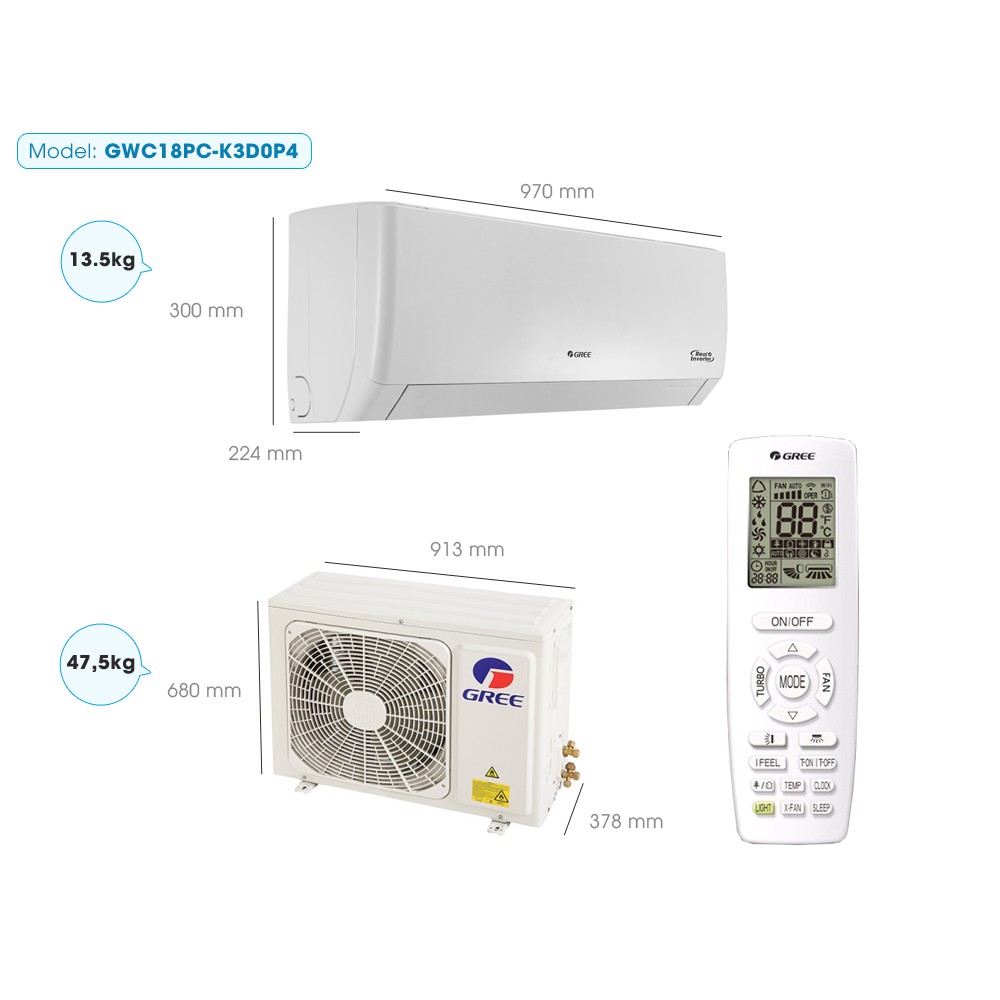 Máy lạnh Gree Inverter 2 HP GWC18PC-K3D0P4 (Miễn phí giao tại HCM-ngoài tỉnh liên hệ shop)