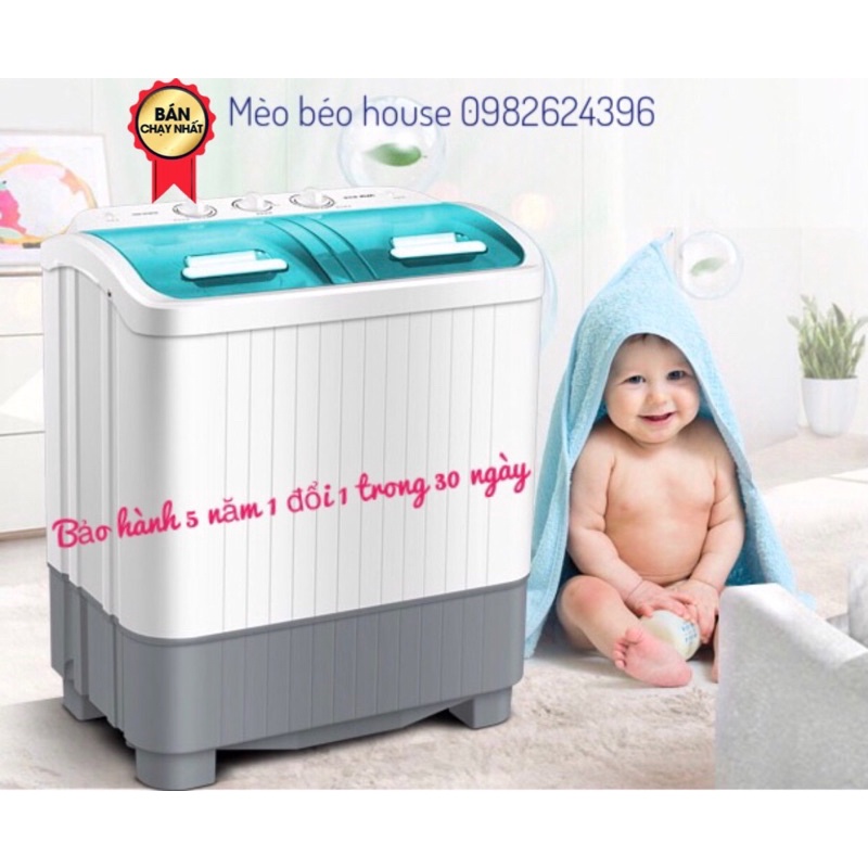 HÀNG TỐT + QUÀ TẶNG Máy giặt mini 2 lồng AUX bán tự động giặt 8kg quần áo - Máy giặt gia đình cao cấp