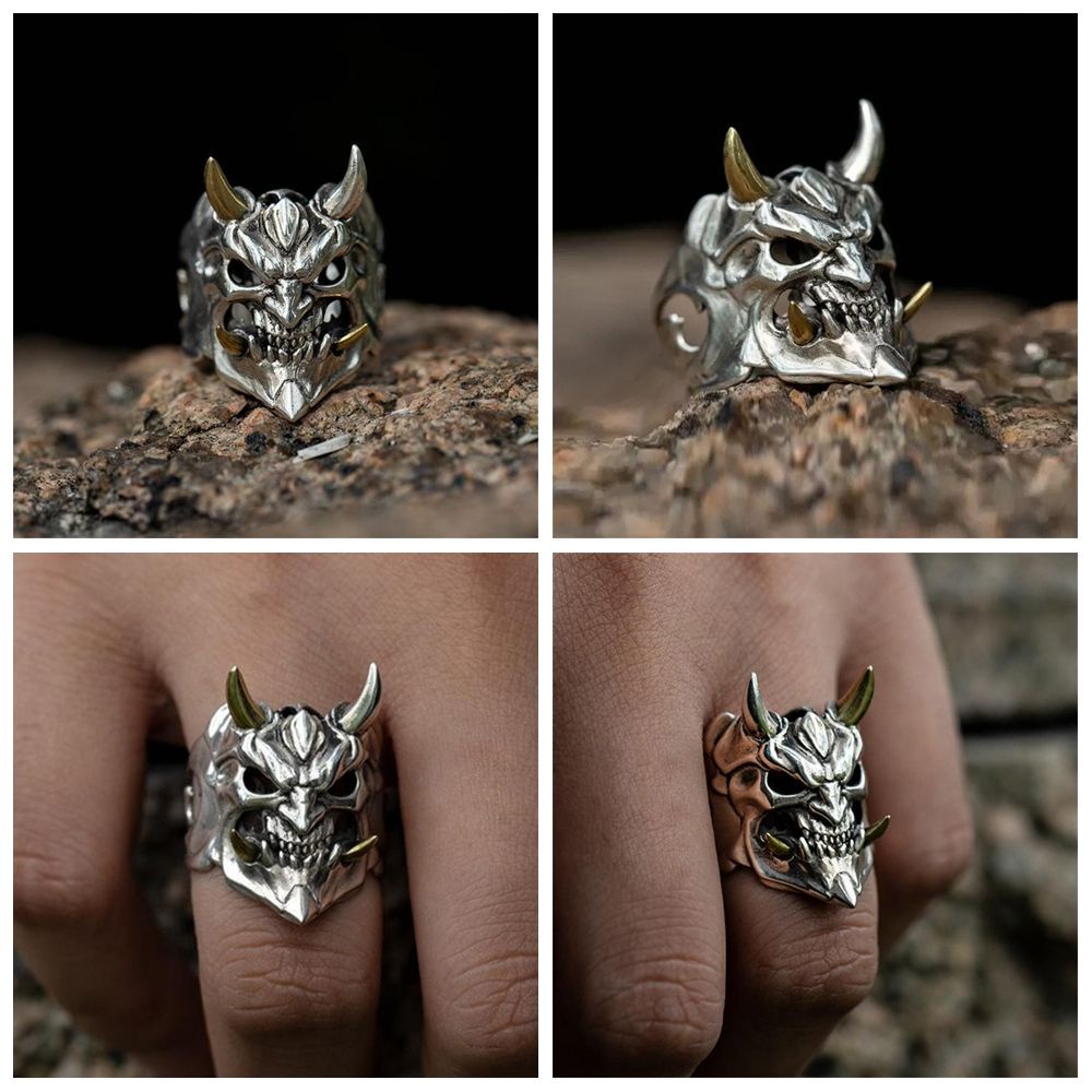 Nhẫn hình đầu lâu Bát Nhã thời trang punk cho nam