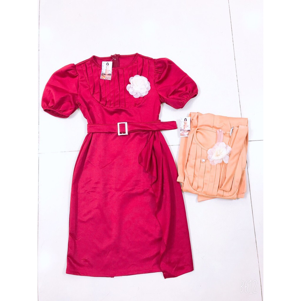 VÁY ÔM BODY  KẾT HOA DẬP LY SANG TRỌNG VÀ THANH LICH(KÈM ĐAI) THỜI TRANG THIẾT KẾ VESTA KD85 | BigBuy360 - bigbuy360.vn