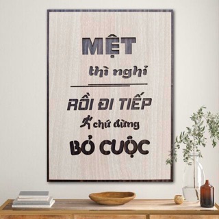 Tranh tạo động lực bằng Gỗ treo tường những câu nói slogan bất hủ ý nghĩa, Mẫu: VIAN24 .