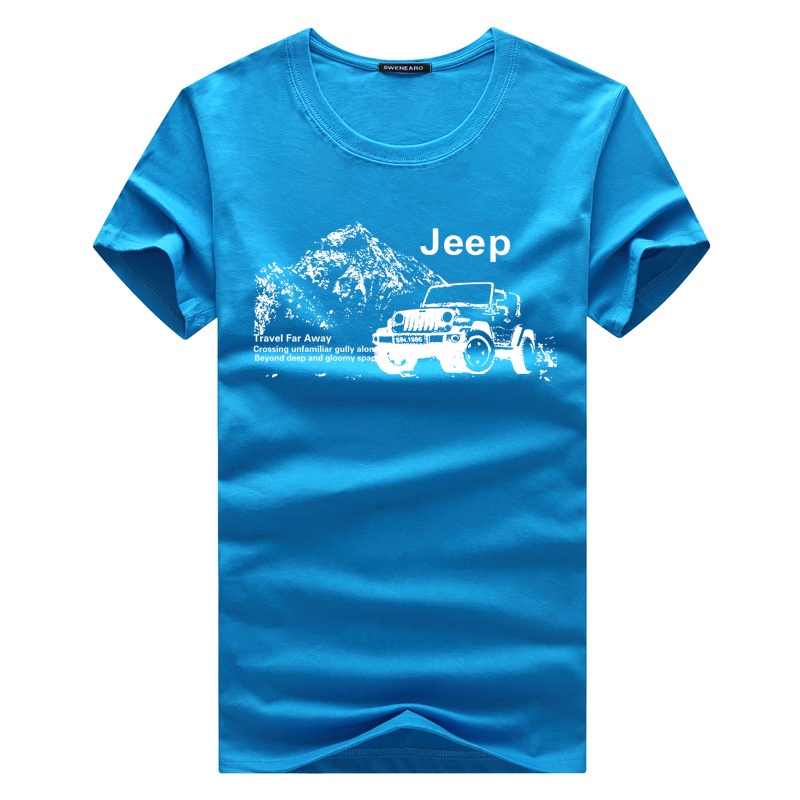 Áo Thun Cotton Dáng Rộng In Hình Xe Jeep Cổ Điển Nhiều Màu Sắc Thời Trang Cho Nam 0252