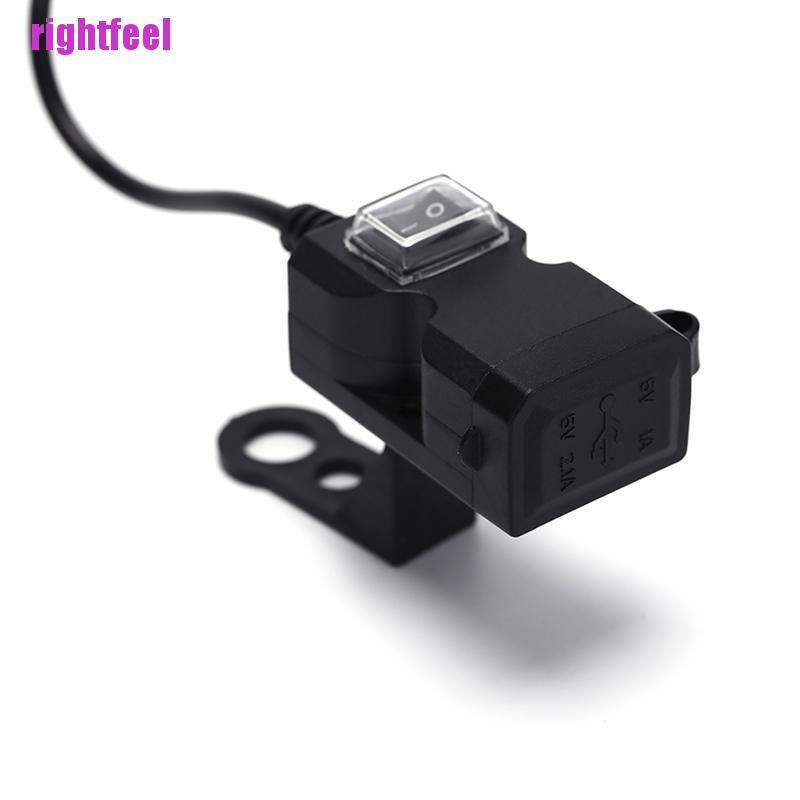 Ổ Cắm Sạc Usb Kép 12v Chống Nước Có Công Tắc Và Lái Xe Mô Tô