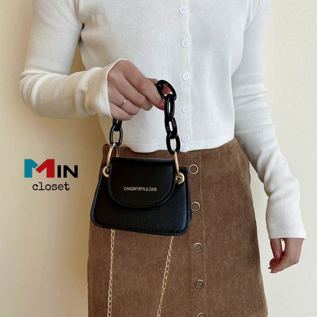 Túi đeo chéo, Túi xách nữ mini dây xích SANG CHẢNH TD18