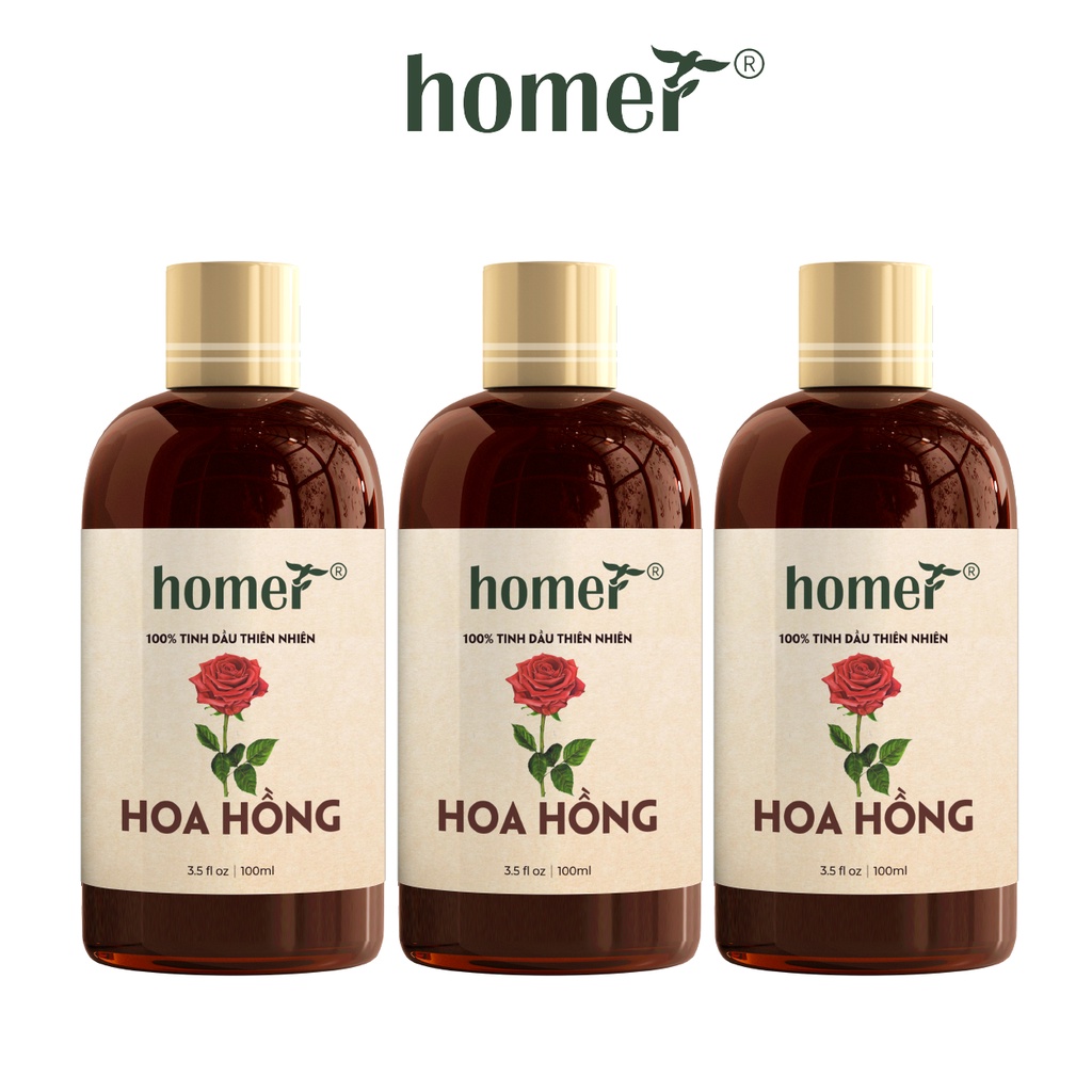 Combo 3 tinh dầu Hoa Hồng Homer 20ml/chai