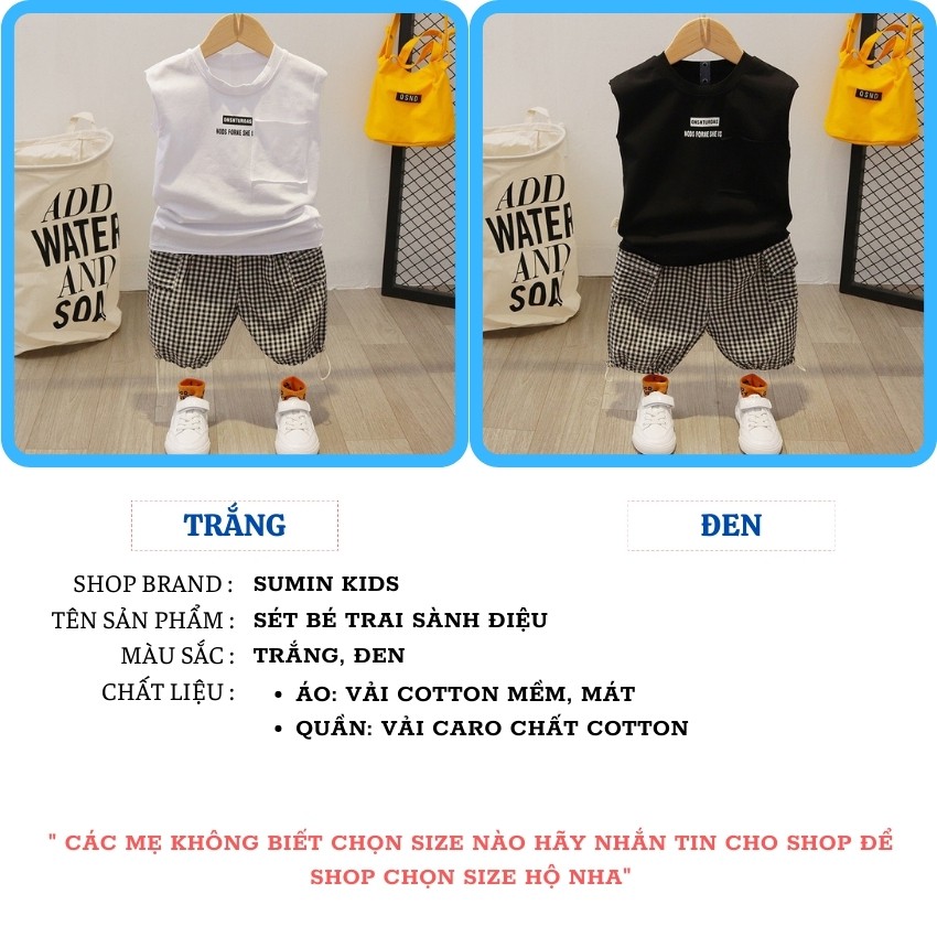 Bộ bé trai mùa hè phong cách mẫu sét bé trai sành điệu SUMIN KIDS