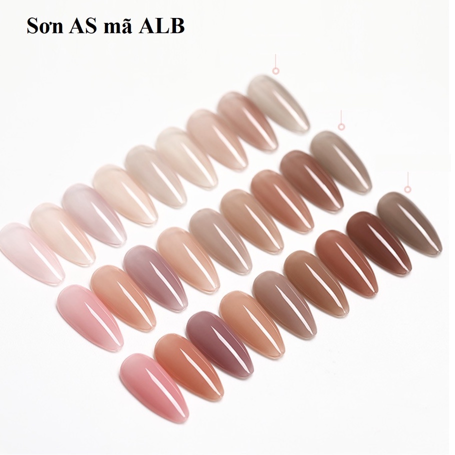 Sơn móng tay AS sơn gel thạch tone hồng nâu tây mã ALB 15ml