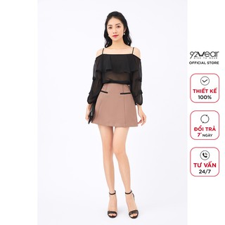 Chân váy ngắn 92WEAR dáng A phối túi JAW0986