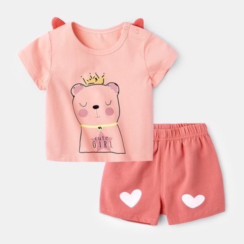 Bộ cộc tay bé trai, bé gái hình động vật ngộ nghĩnh chất thun lạnh Hàn siêu mềm mịn