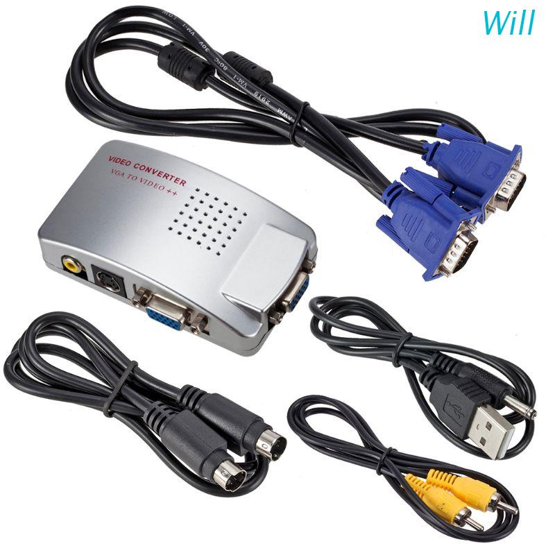 Thiết Bị Chuyển Đổi video Từ PC VGA Sang TV AV RCA Hỗ Trợ S-video RGB NTSC/PAL