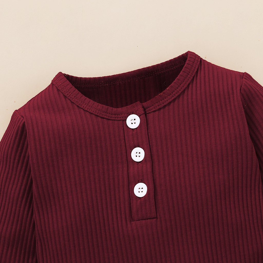 Bộ đồ MIKRDOO gồm áo dài tay và quần dài màu trơn thời trang dành cho trẻ em