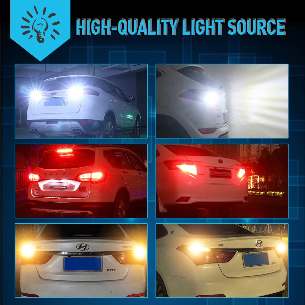 2x LED T16 W16W T15 Canbus Bulbs Fault Free Redundancy LED 921 912 Reserve Vehicle LED Bulbs Brake Light Stop Light White Red Orange Light