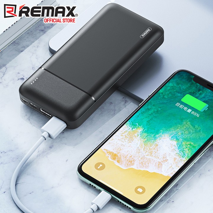 [Mã LTP50 giảm 50000 đơn 150000] Pin Dự Phòng 20000mah Remax RPP-166 Lango Series Fast Charing 2.1A tích hợp 2 cổng USB