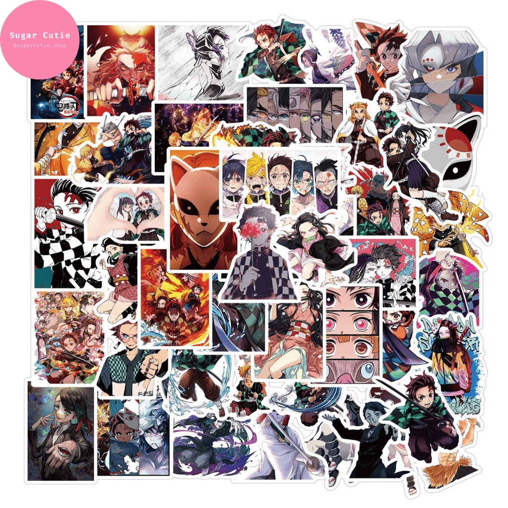 Stickers anime Kimetsu no Yaiba/ Demon slayer  50 miếng không thấm nước