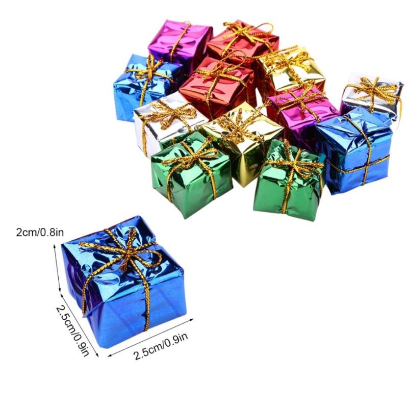 12 hộp quà treo cây thông Noel - trang trí Giáng Sinh