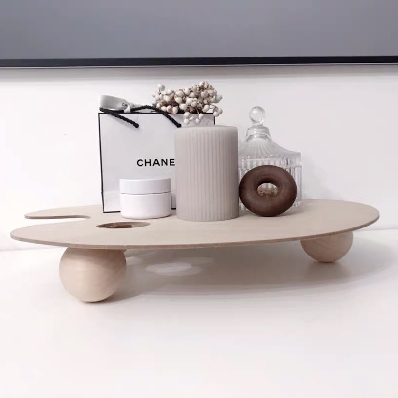 insKhay Gỗ Tự Chế Bảng Màu Hình Bàn Đựng Đồ Trang Trí Để Bàn Nổi Tiếng Trên Mạng
