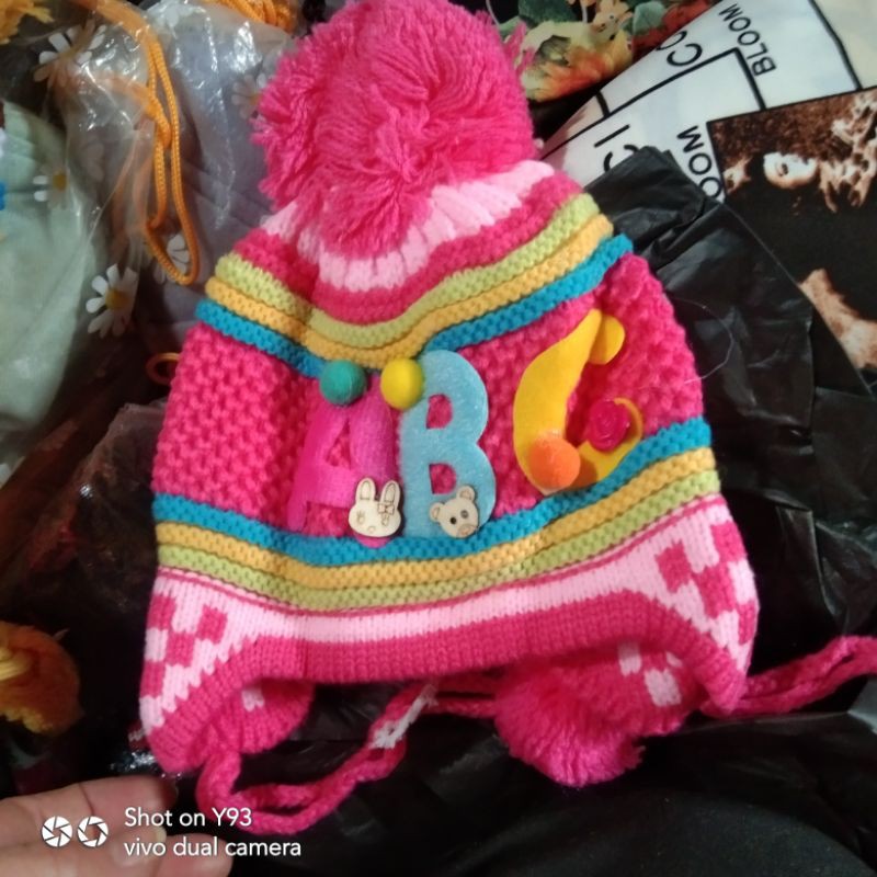 Mũ len lót nỉ lông của trẻ nhỏ1-2tuổi
