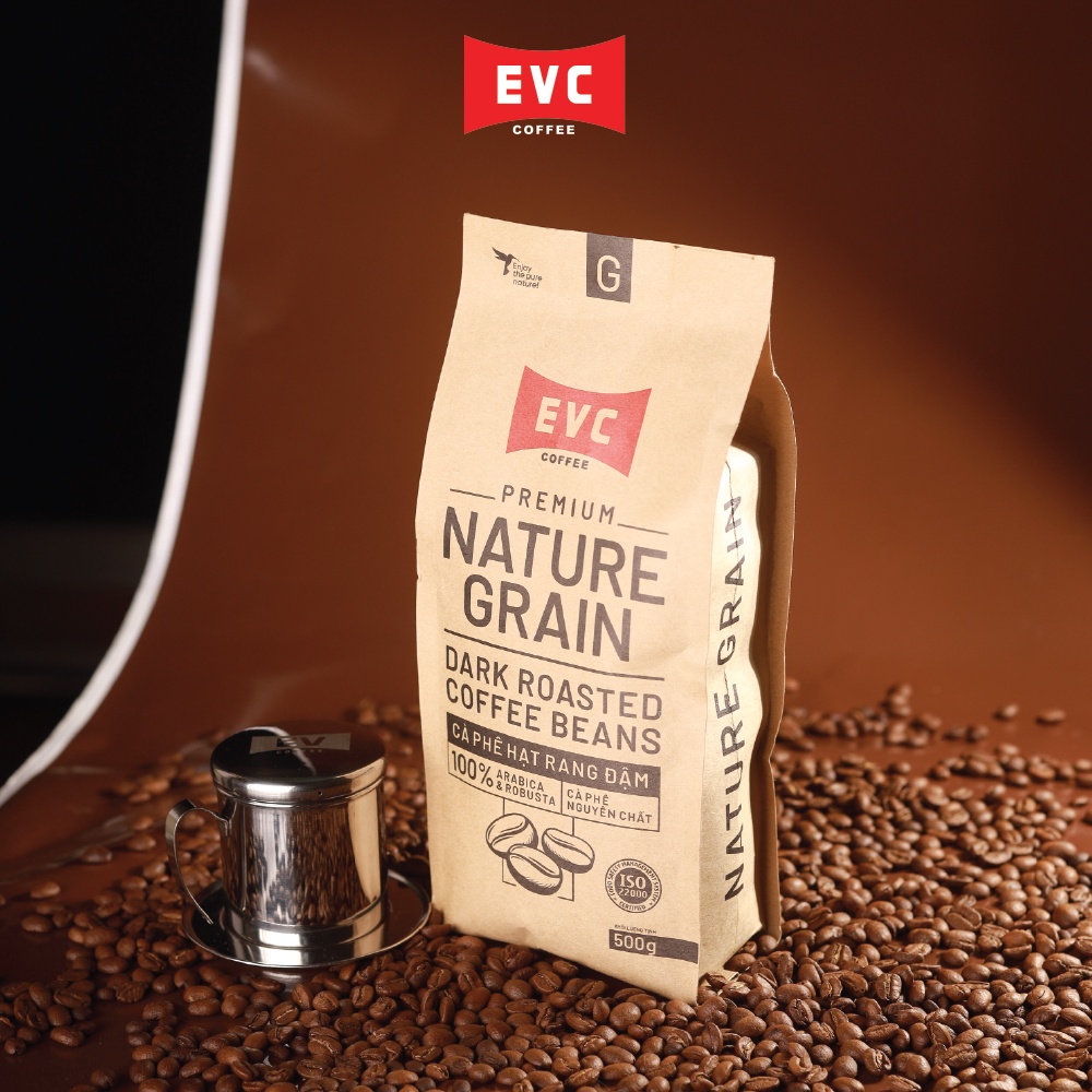 Cà phê hạt Honey - EVC Nature Grain -  Arabica Cầu Đất & Robusta thuần chủng - 100% Rang mộc, Nguyên chất