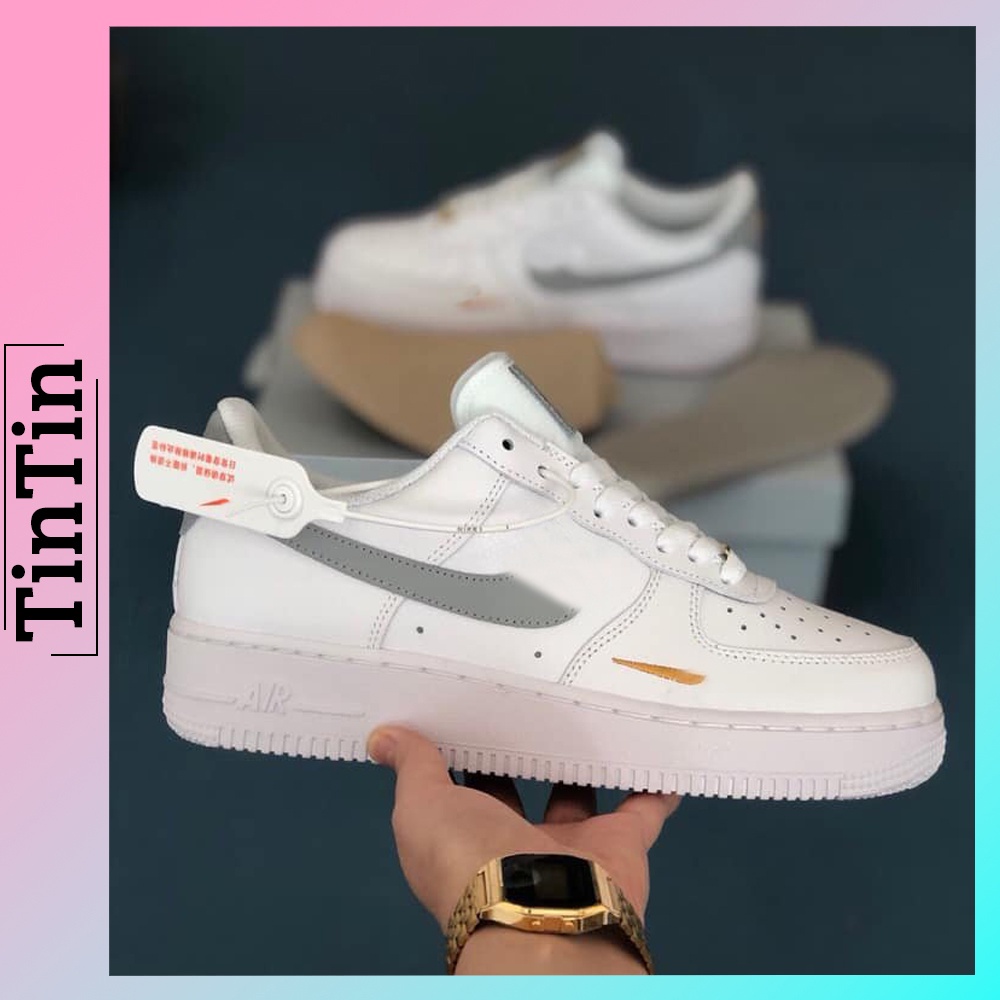 Giày Nike Air Force 1 Vệt Xám, Nike AF1 Đế Cao 3cm Trẻ Trung Năng Động