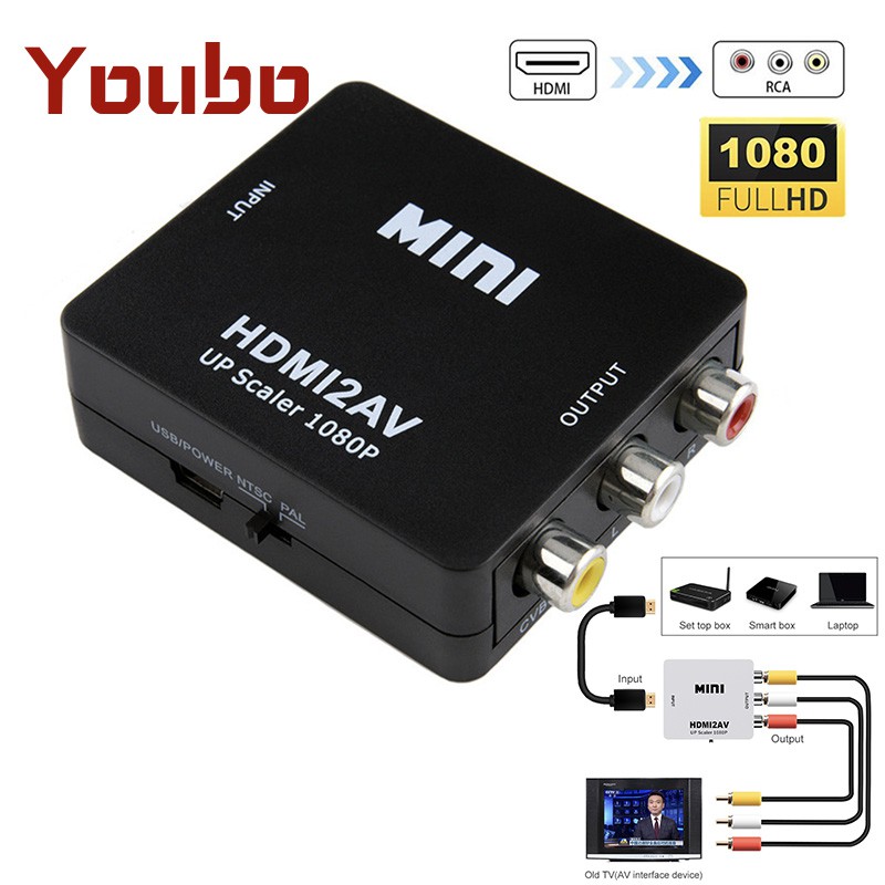 Bộ Chuyển Đổi Hdmi Ke Rca Av / Cvbs Hd 1080p Sang Rca Mini Hdmi2Av Chất Lượng Cao