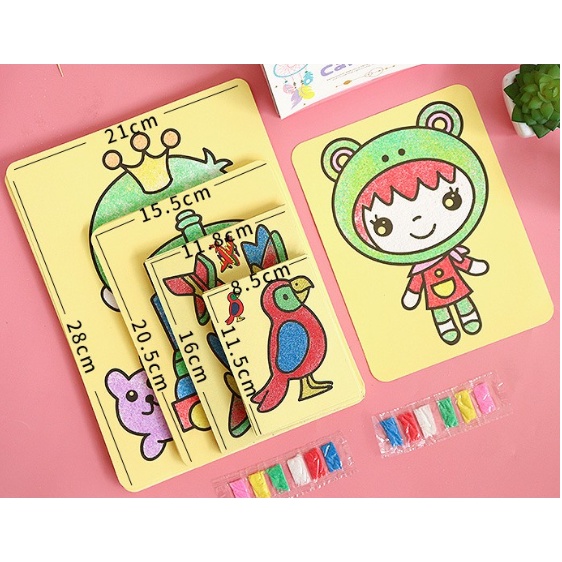 Đồ chơi tranh cát tô màu 3d cho bé - tranh cát vẽ màu nhiều mẫu, nhiều kích thước giúp bé phát triển tư duy sáng tạo