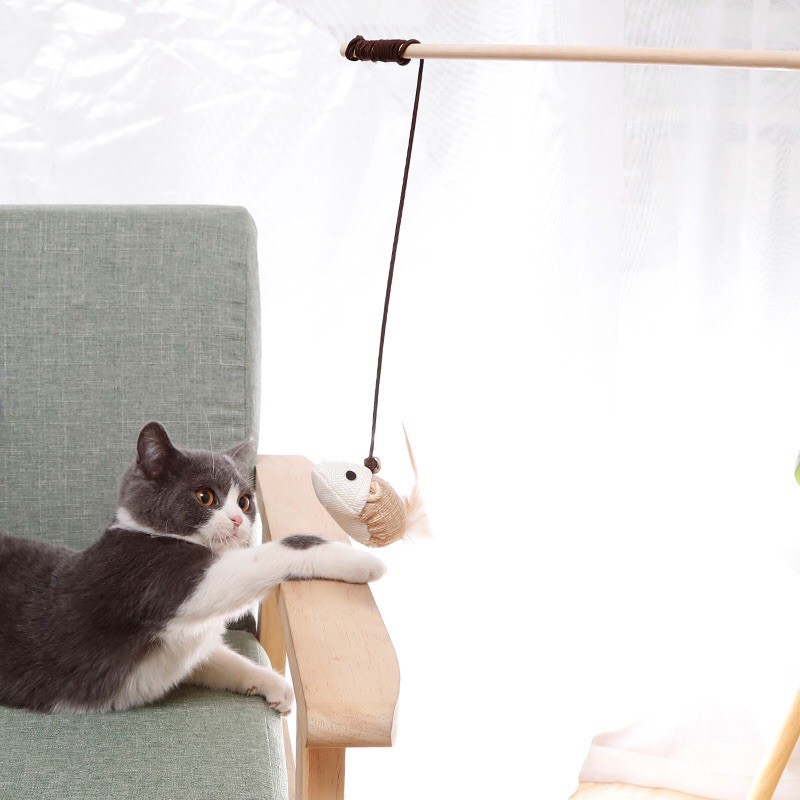 Cần Câu Mèo Bằng Gỗ BOMPET