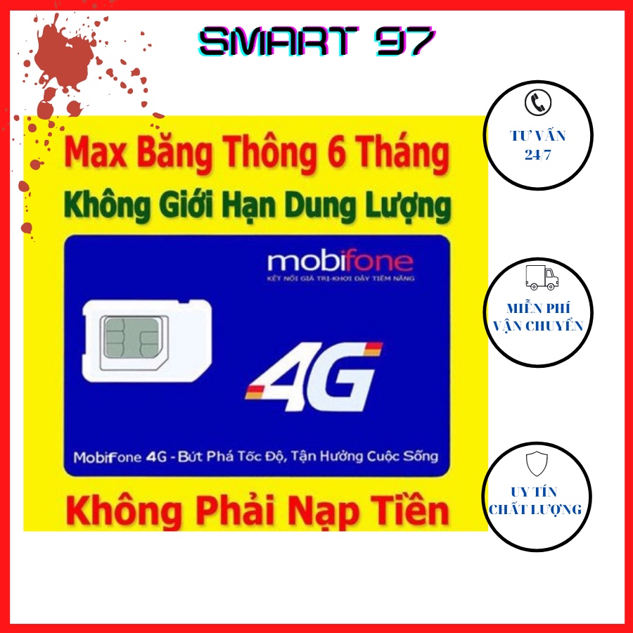 Sim 4G Mobifone Max Băng Thông Không Giới Hạn Trọn 6 Tháng