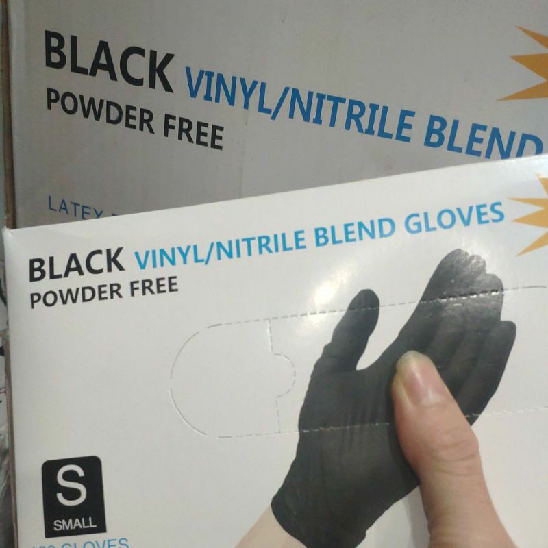 Găng tay đen không bột hộp 100c
