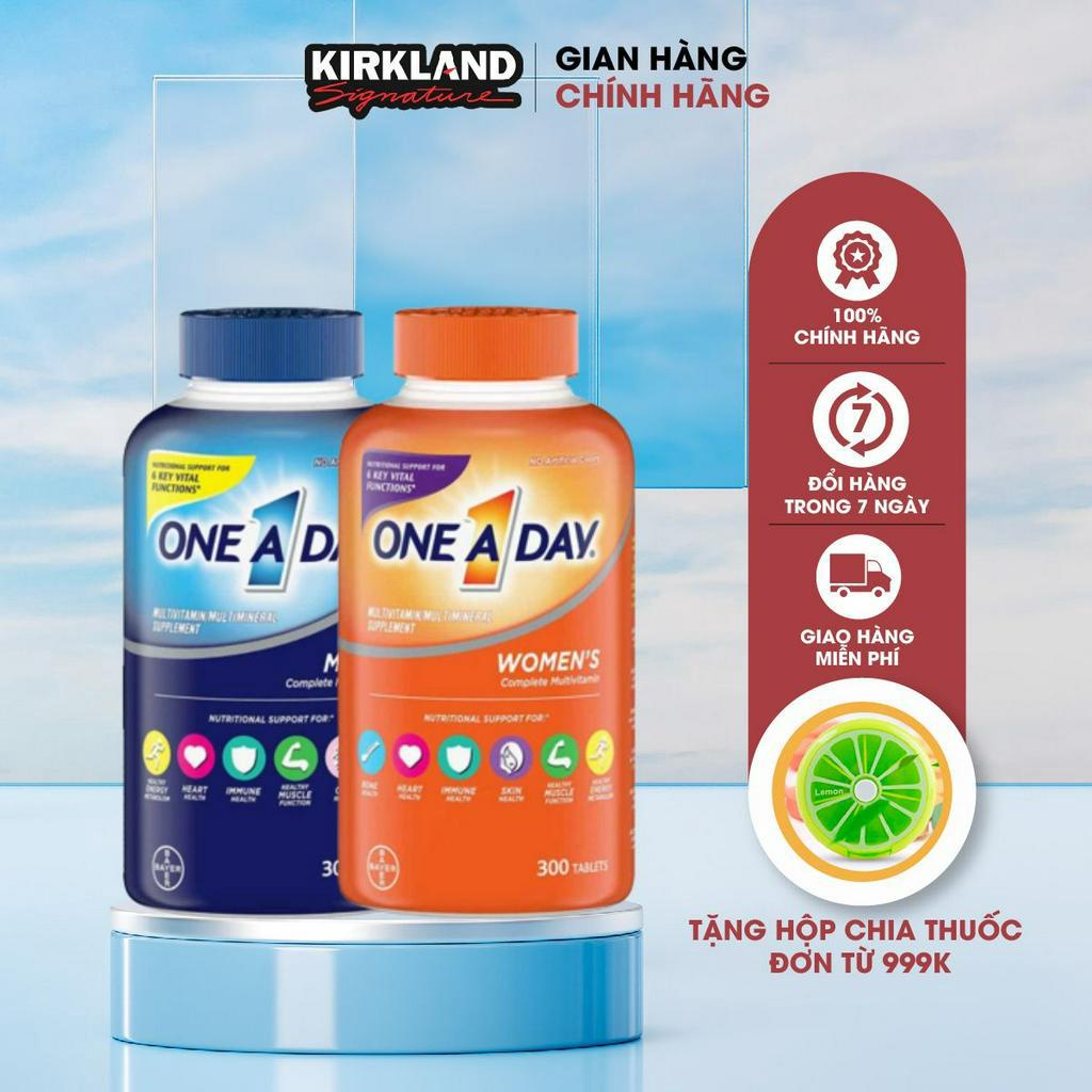 Combo One a day Men + One a day Women 300 viên bổ sung vitamin tổng hợp nam và nữ Kirkland Signature của Mỹ