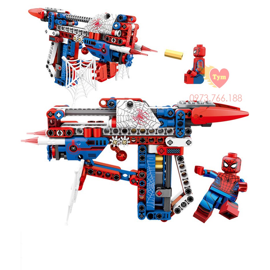 lắp ráp Lego Súng đồ chơi Của Batman Ironman Captain America Người nhện marvel ( cada lục bạc ) Xếp hình cho bé trai