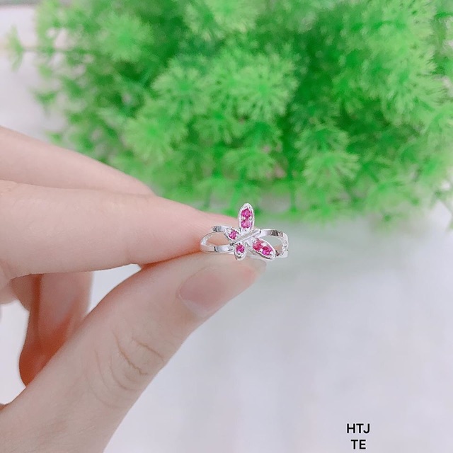 NHẪN MẶT BƯỚM ĐÍNH ĐÁ CHO TRẺ EM - TRANG SỨC BẠC