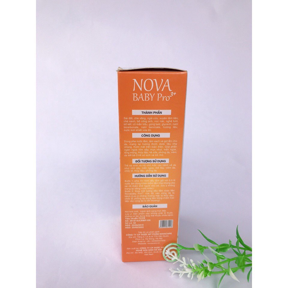 Dầu Tắm Gội Dược Liệu NOVA BABY Chai 100 ml - Phòng Ngừa Rôm Sẩy , Thủy Đậu, Mẩn Ngứa