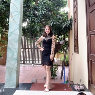 Đầm body đính đá ( hình thật)