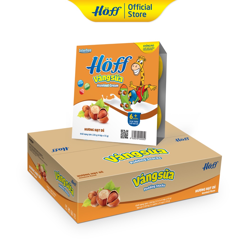 Váng Sữa vị Hạt Dẻ HOFF vỉ 4 hộp x 55g