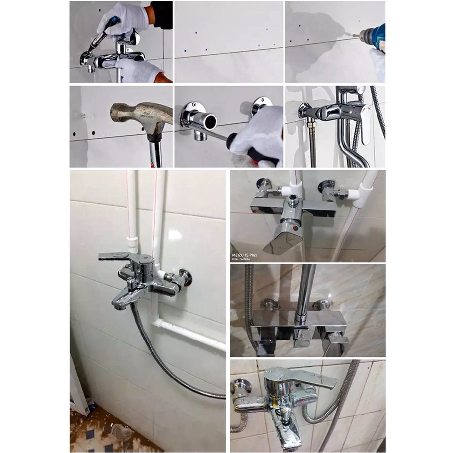 Chân sen vòi tắm đi đường nước nổi