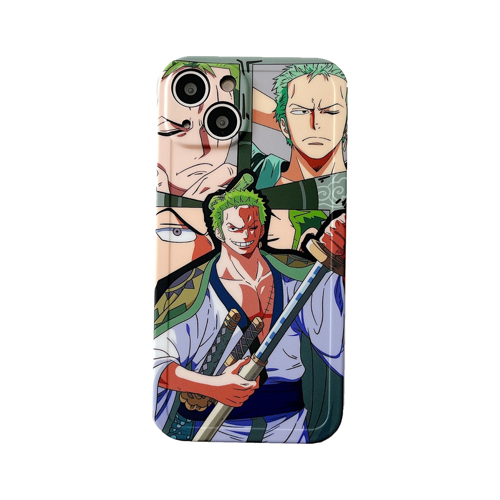 Ốp Điện Thoại Họa Tiết Hoạt Hình Zoro Và Luffy Chống Sốc Cho iPhone 14 / 13 / 12 / 11