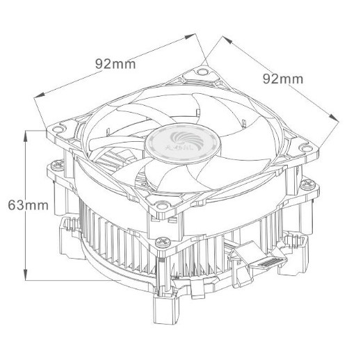 FAN CPU DIANA LED ĐỎ AMD/775/115X/I3/I5/7 -CPU1