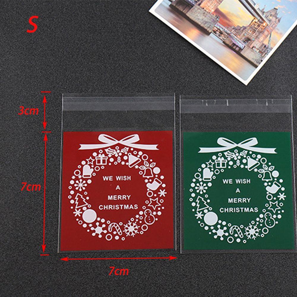 MUVAKO Set 100 Túi Nhựa Bóng Kính Bóng Kính Đựng Bánh Kẹo Dịp Giáng Sinh Năm Mới