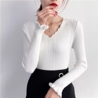 Áo len cổ tim hàng quảng châu