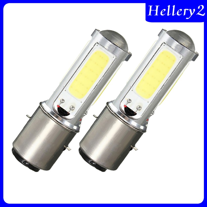 Set 2 Đèn Pha Led Cob Ba20D H6 Ánh Sáng Trắng Cho Xe Đạp