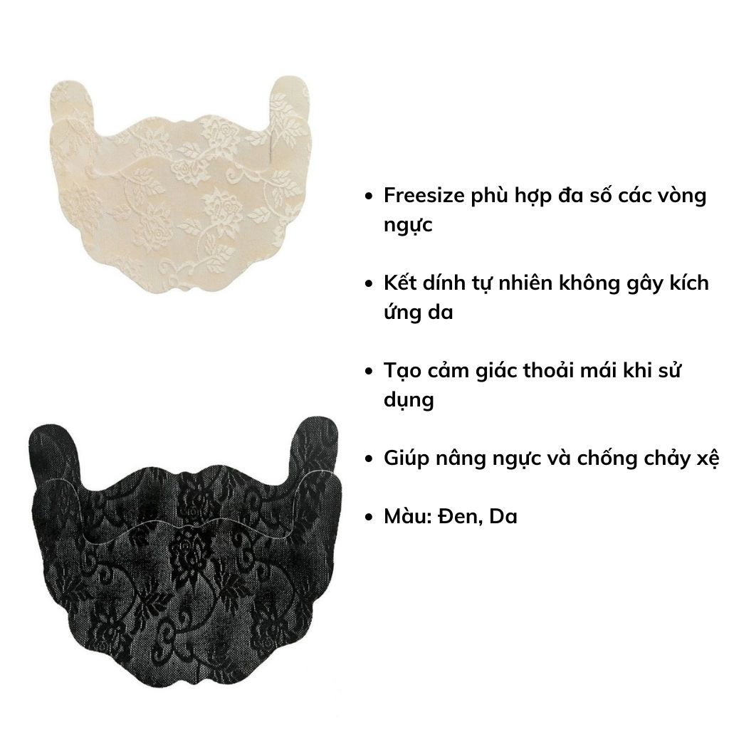 Miếng dán ngực ti nâng ngực chống chảy xệ, áo dán ngực tái sử dụng nhiều lần DEVARI D014