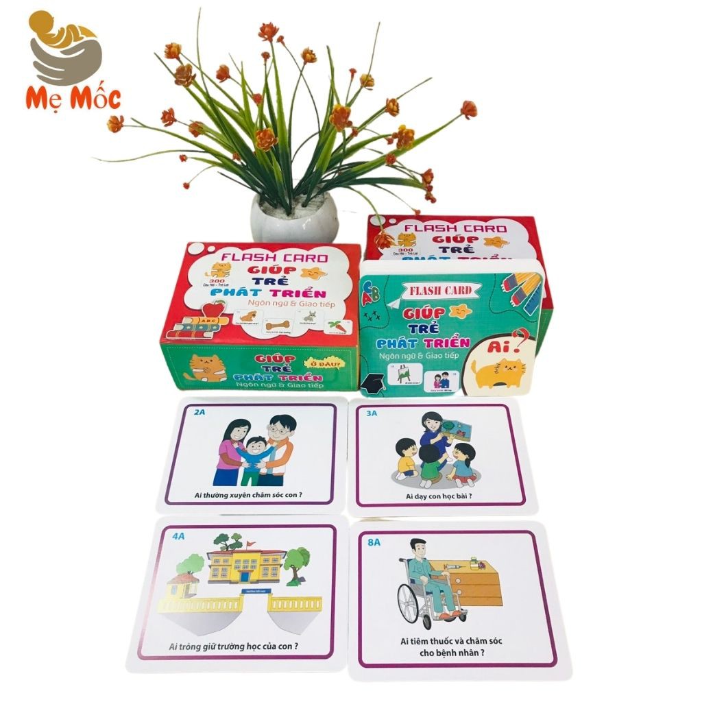 Flashcard Bộ Thẻ Học Thông Minh Glenn Doman Gồm 300 Câu Hỏi+Trả Lời Giúp Con Phát Triển Vượt Trội- Shop mẹ Mốc ,T300