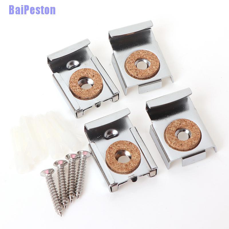 Set 4 Kẹp Gương Phòng Tắm Hình Vuông Dễ Lắp Đặt Siêu Bền Tiện Dụng