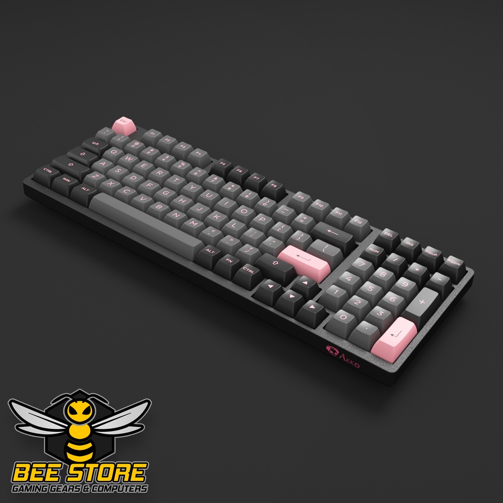 Bàn phím cơ AKKO 3098 Black Pink - Công nghệ Hotswap - Foam tiêu âm - Hàng chính hãng bảo hành 12 tháng