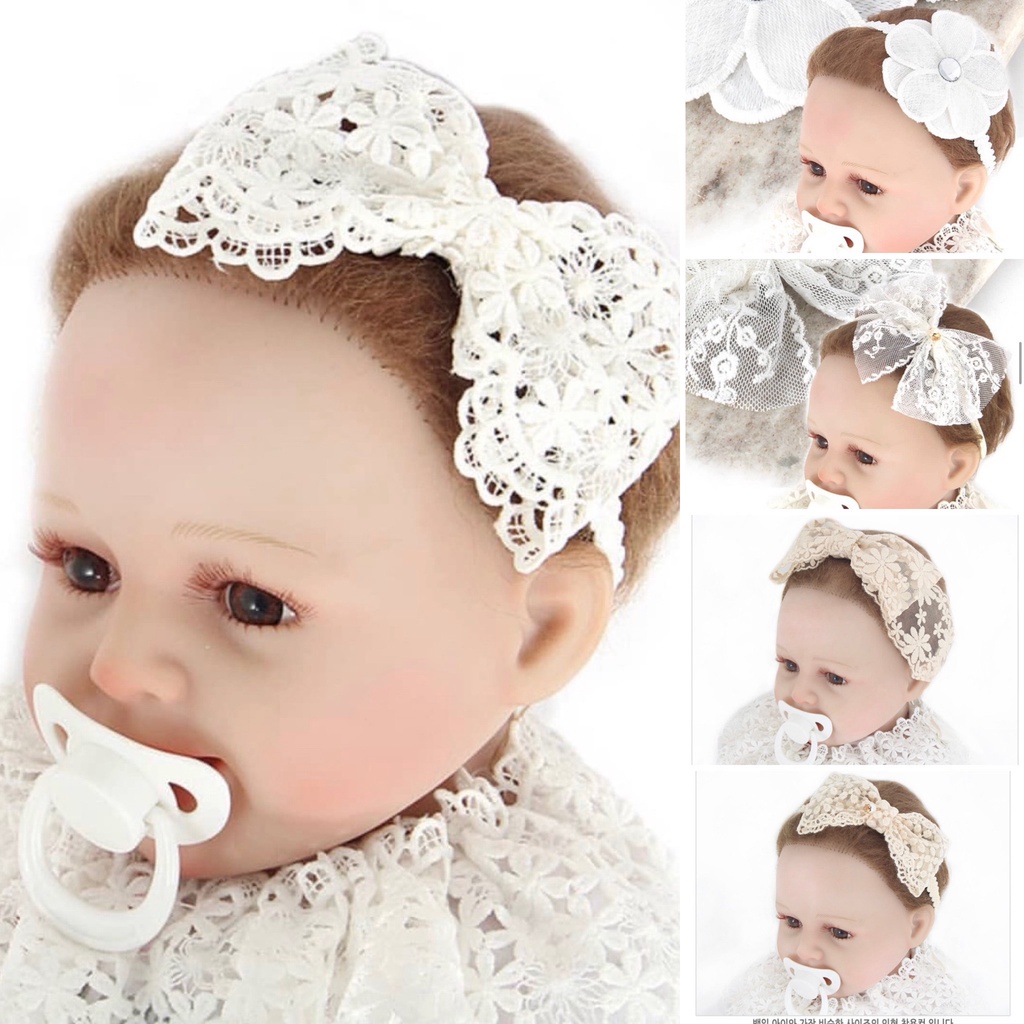 Turban nơ ren handmade Hàn Quốc cho bé gái