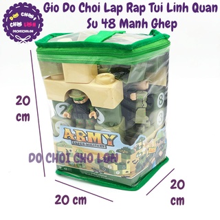 Giỏ đồ chơi lắp ráp lính quân sự 48 mảnh ghép 215-26