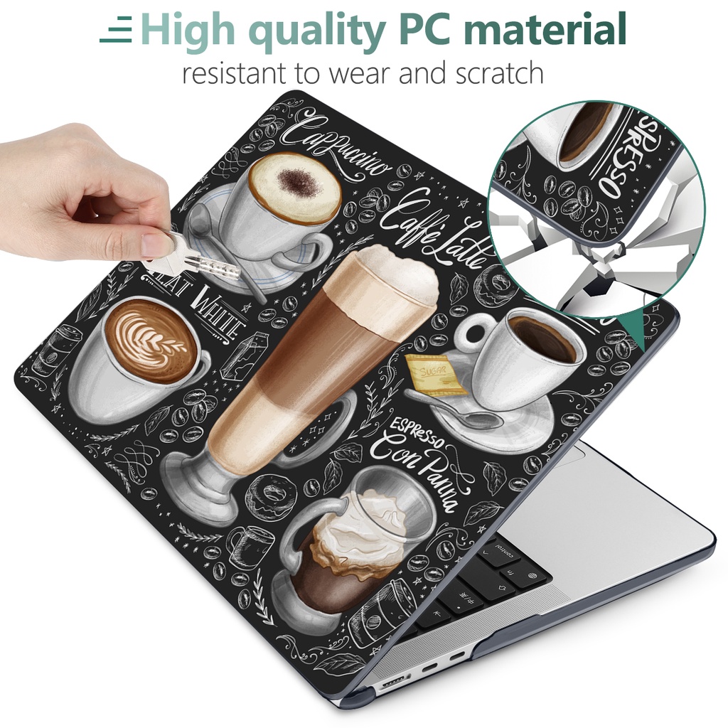 Ốp Bảo Vệ Laptop In Hình Cà Phê Cho Macbook Air Pro M2 A2681 A2338 14 M1 Pro Max A2442 Smooth 2020 M1 A2337 2020